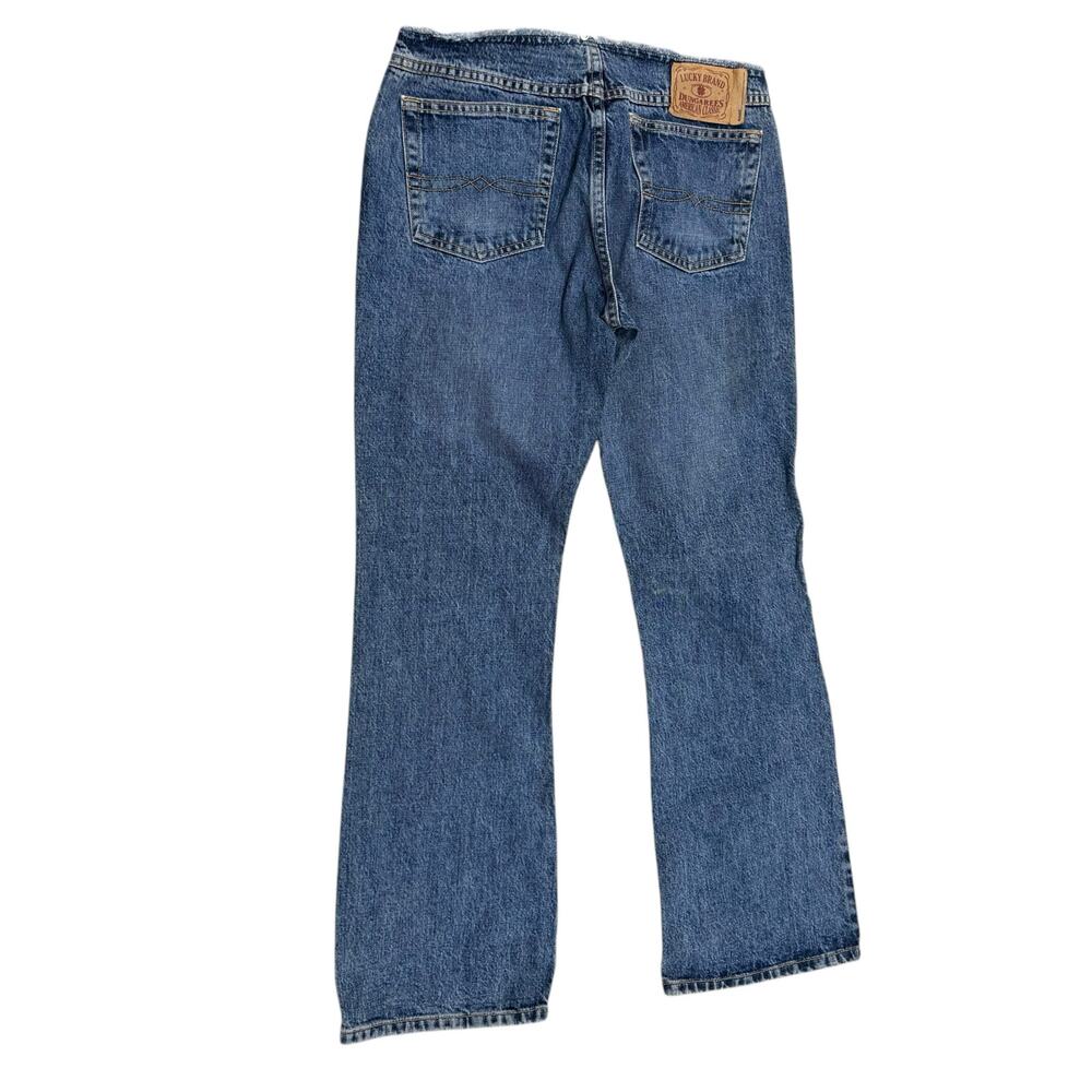 Vintage LUCKY BRAND frayed waist boot cut Dunagrees size 27 Short - Picture 8 of 8